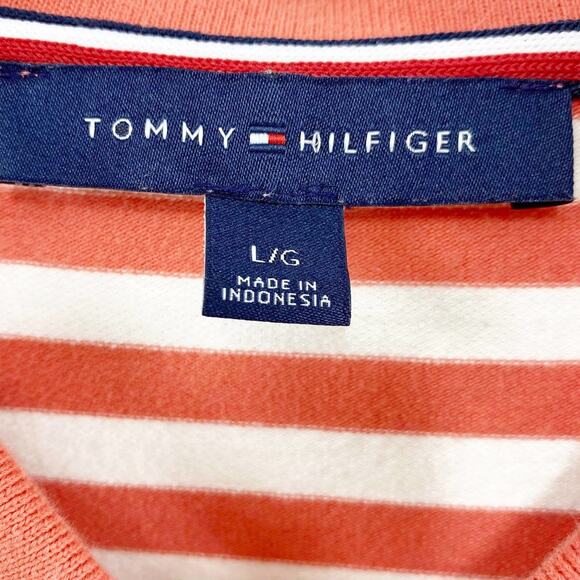 TOMMY HILFIGER Orange White Collared Sleeveless Blouse - Picture 3 of 9